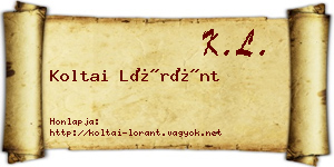 Koltai Lóránt névjegykártya