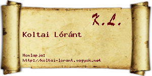 Koltai Lóránt névjegykártya