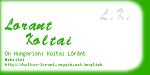 lorant koltai business card