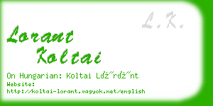 lorant koltai business card